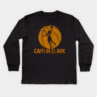 caitlin clark Kids Long Sleeve T-Shirt